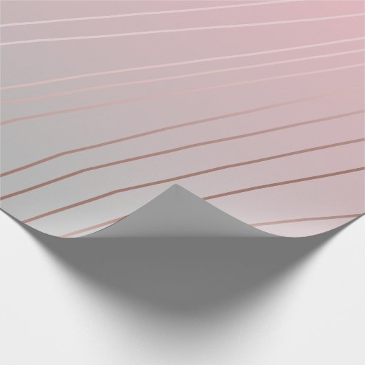 Eleganter Gradient rosa Graumuster Rose Gold Geschenkpapier (Ecke)