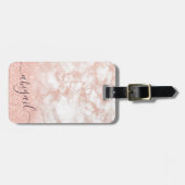 Eleganter Gradienten Kupfer Rose Gold Glitzer Marm Gepäckanhänger (Vorderseite horizontal)