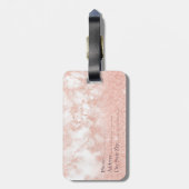 Eleganter Gradienten Kupfer Rose Gold Glitzer Marm Gepäckanhänger (Rückseite vertikal)