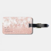 Eleganter Gradienten Kupfer Rose Gold Glitzer Marm Gepäckanhänger (Rückseite horizontal)