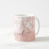 Eleganter Gradienten Kupfer Rose Gold Glitzer Marm Kaffeetasse (VorderseiteRechts)