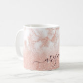 Eleganter Gradienten Kupfer Rose Gold Glitzer Marm Kaffeetasse (Vorderseite Links)