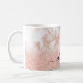 Eleganter Gradienten Kupfer Rose Gold Glitzer Marm Kaffeetasse (Links)
