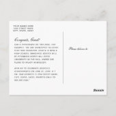 Eleganter Graduate Black Script Foto Abschluss Postkarte (Rückseite)