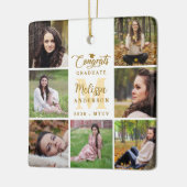 Eleganter Graduate Custom 7 Foto Collage Abschluss Keramikornament (Links)