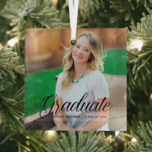 Eleganter Graduate Custom Foto 2023 Abschluss Ornament Aus Glas