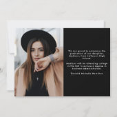 Eleganter Graduate Foto Abschluss Ankündigung (Rückseite)