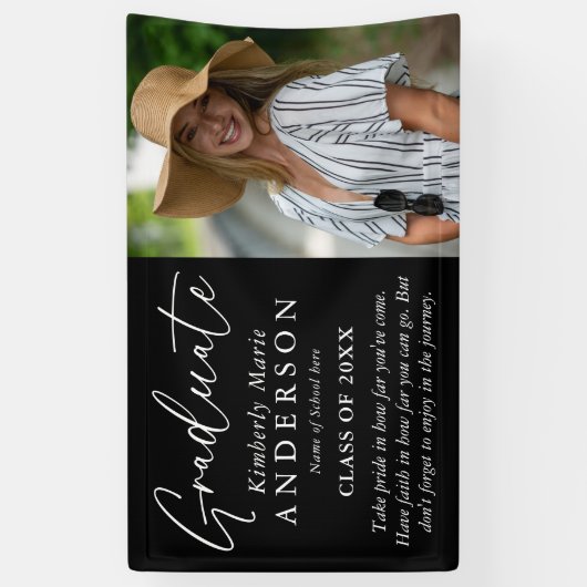 Eleganter Graduate Foto & Quote Abschluss Banner (Vertikal)