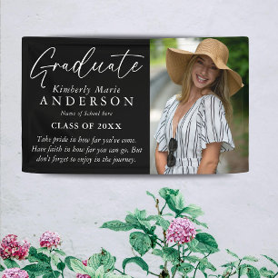 Eleganter Graduate Foto & Quote Abschluss Banner