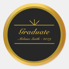 Eleganter Graduate Gold & Black Sticker