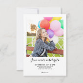 Eleganter Graduate Modernes Script 2 Foto Abschlus Ankündigung (Rückseite)