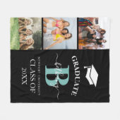 Eleganter Graduate Monogram 3 Foto Abschluss Fleecedecke (Vorderseite (Horizontal))