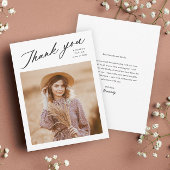 Eleganter Graduate Script Foto Abschluss Dankeskarte