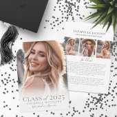 Eleganter Graduate Simple Foto Collage Abschluss Ankündigung