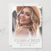 Eleganter Graduate Simple Foto Collage Abschluss Ankündigung (Vorderseite)