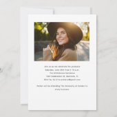 Eleganter Graduate Typografy Foto Abschluss Einladung (Rückseite)
