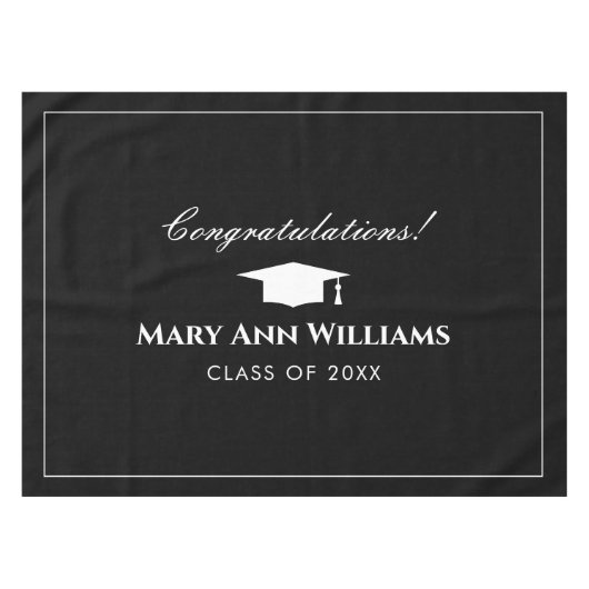 Eleganter Graduiertentisch für Graduierte Tischdecke (Vorderseite (Horizontal))