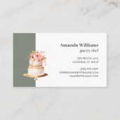 Eleganter Graskuchen mit floraler Torte Visitenkarte (Rückseite)