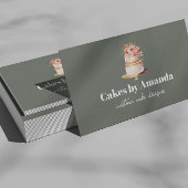 Eleganter Graskuchen mit floraler Torte Visitenkarte