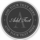 Eleganter, grau bearbeitbarer Text transparent Aufkleber (Vorderseite)