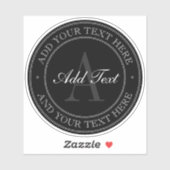 Eleganter, grau bearbeitbarer Text transparent Aufkleber (Blatt)