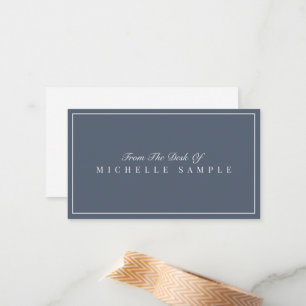 Eleganter, grau-blau Moderner Personalisierter Bür Mitteilungskarte