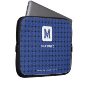 Eleganter, grau-blauer Laptop-Sieb Laptopschutzhülle (Vorne Rechts)