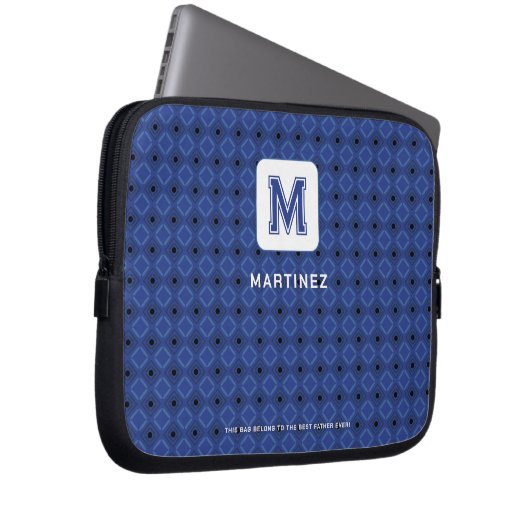 Eleganter, grau-blauer Laptop-Sieb Laptopschutzhülle (Vorne Rechts)