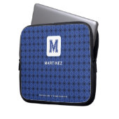 Eleganter, grau-blauer Laptop-Sieb Laptopschutzhülle (Vorderseite Links)