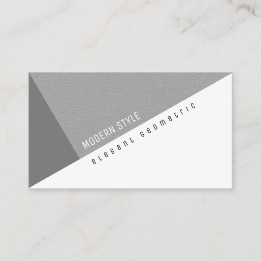 eleganter, grau geometrischer Stil Visitenkarte (Vorderseite)
