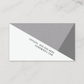 eleganter, grau geometrischer Stil Visitenkarte (Rückseite)