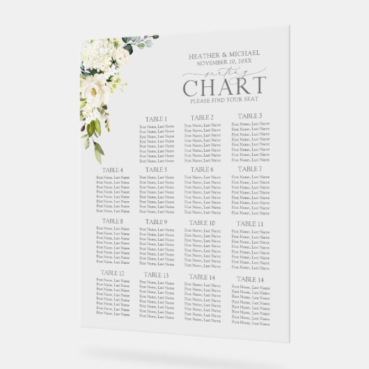 Eleganter, grau-grüner Empfang Acrylschild (Winkel)