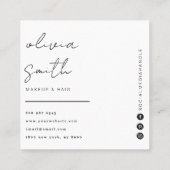 Eleganter, grau Minimalistischer Boho Moderne Mode Quadratische Visitenkarte (Rückseite)