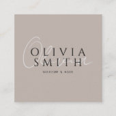Eleganter, grau Minimalistischer Boho Moderne Mode Quadratische Visitenkarte (Vorderseite)