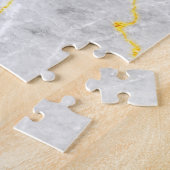 Eleganter, grau-weißer Marmor Abstrakt schwer Puzzle (Seite)