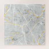 Eleganter, grau-weißer Marmor Abstrakt schwer Puzzle (Horizontal)