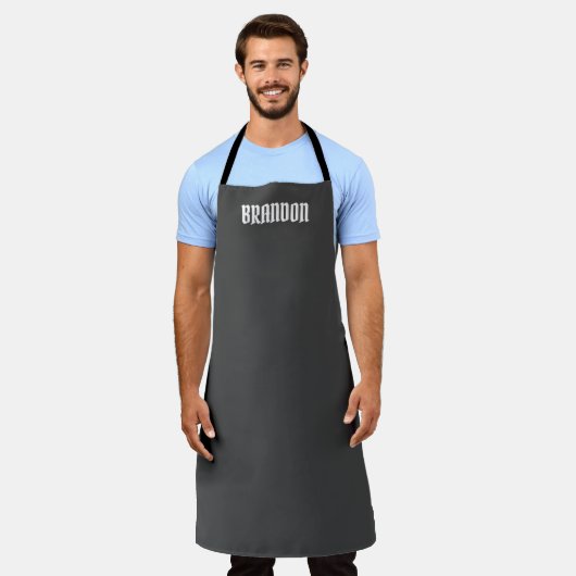 Eleganter, grau-weißer Name der Männer Moderne ein Schürze (Getragen)