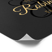 Eleganter Graue Schwarz-Gold-Fotocollage-Familienn Poster (Ecke)