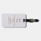Eleganter Graue und Silberner Glitzer Mit Monogram Gepäckanhänger (Rückseite horizontal)