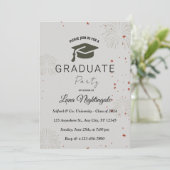 Eleganter grauer Abschluss mit einem Foto Einladung (Stehend Vorderseite)