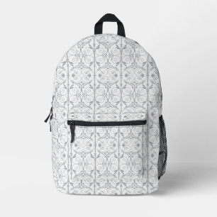 Eleganter grauer Damast-Rucksack Bedruckter Rucksack