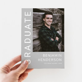 Eleganter Grauer Foto Abschluss Ankündigung