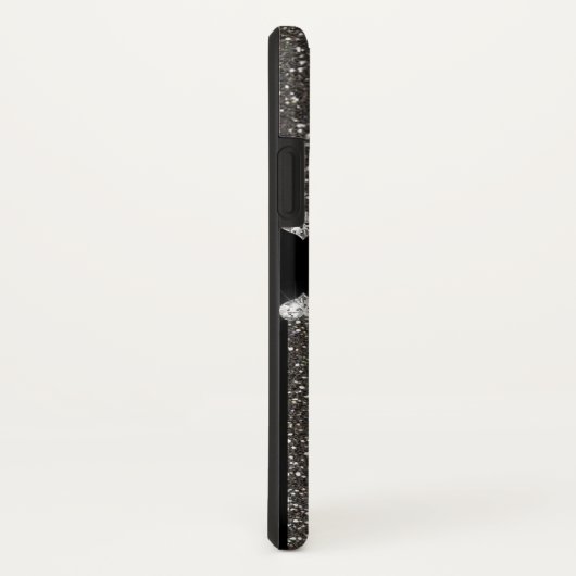 Eleganter grauer Glitzer personalisierter iPhone X Case-Mate iPhone Hülle (Hinten/Rechts)