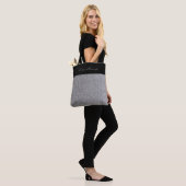 Eleganter Grauer Glitzer Pesonalized Shopping Tasche (Am Model)