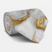 Eleganter grauer Goldmarmor Krawatte (Gerollt)