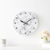 Eleganter grauer Marmor Große Wanduhr (Zuhause)