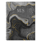 Eleganter grauer Marmor Imitat Gold Glitzer Notizblock (Vorderseite)