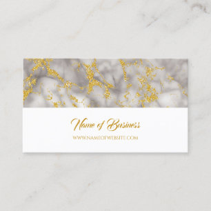 Eleganter grauer Marmor mit Imitats Gold Glitzer Visitenkarte