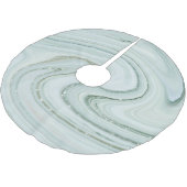 Eleganter grauer Marmor Swirl Silver Glitzer Luxur Polyester Weihnachtsbaumdecke (Schrägansicht)