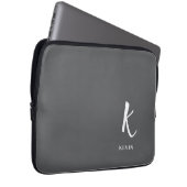 Eleganter grauer Monogram-Laptop-Sieb Laptopschutzhülle (Vorne Rechts)